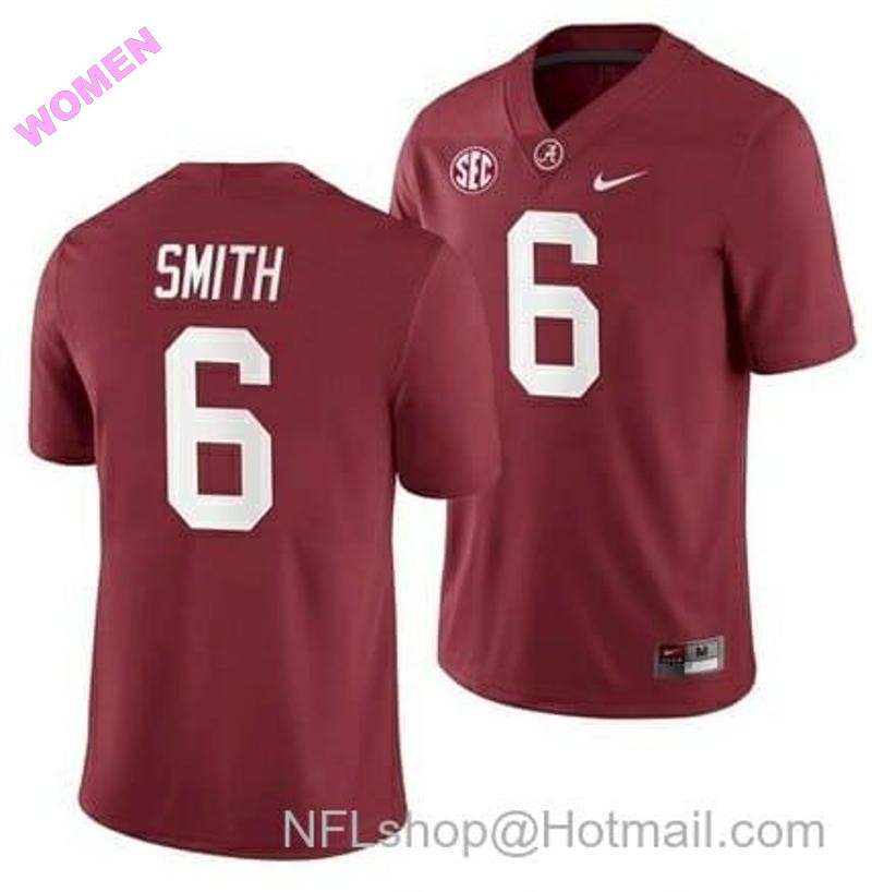 Women's Nike Alabama Crimson Tide #6 DeVonta Smith College NCAA Football Red Jersey