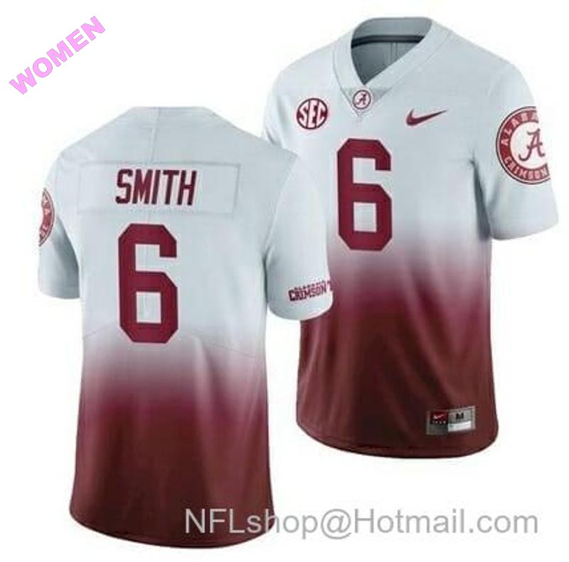 Women's Nike Alabama Crimson Tide #6 DeVonta Smith College NCAA Football White Red Jersey