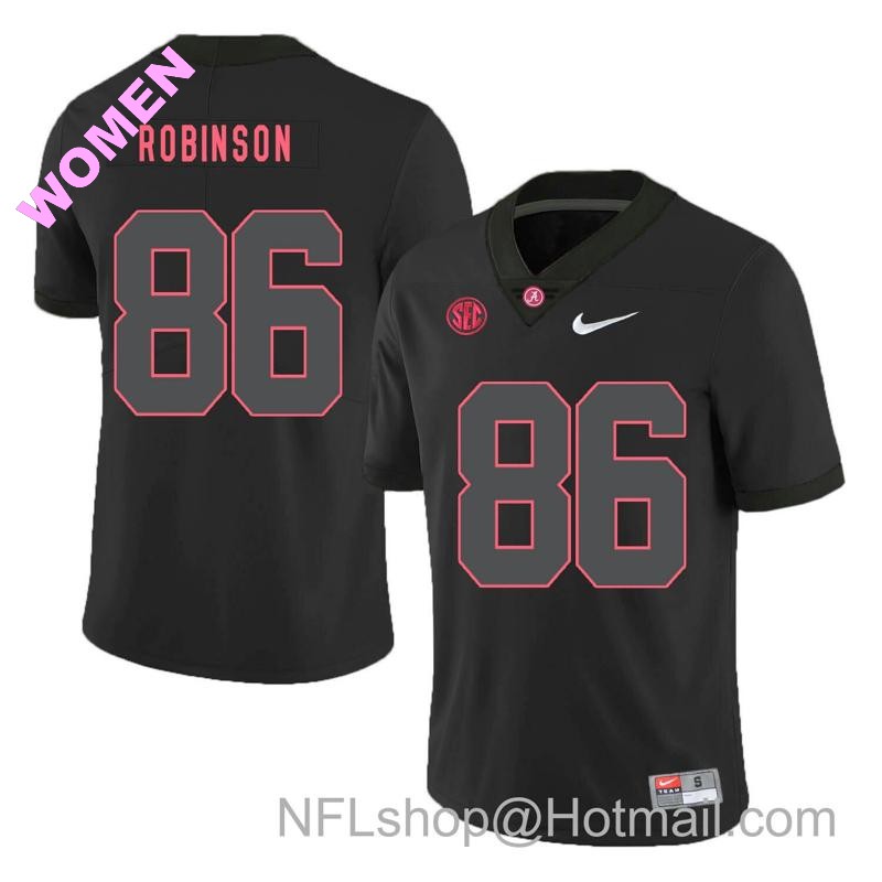 Women's Nike Alabama Crimson Tide #86 A Shawn Robinson College Football Jersey Black