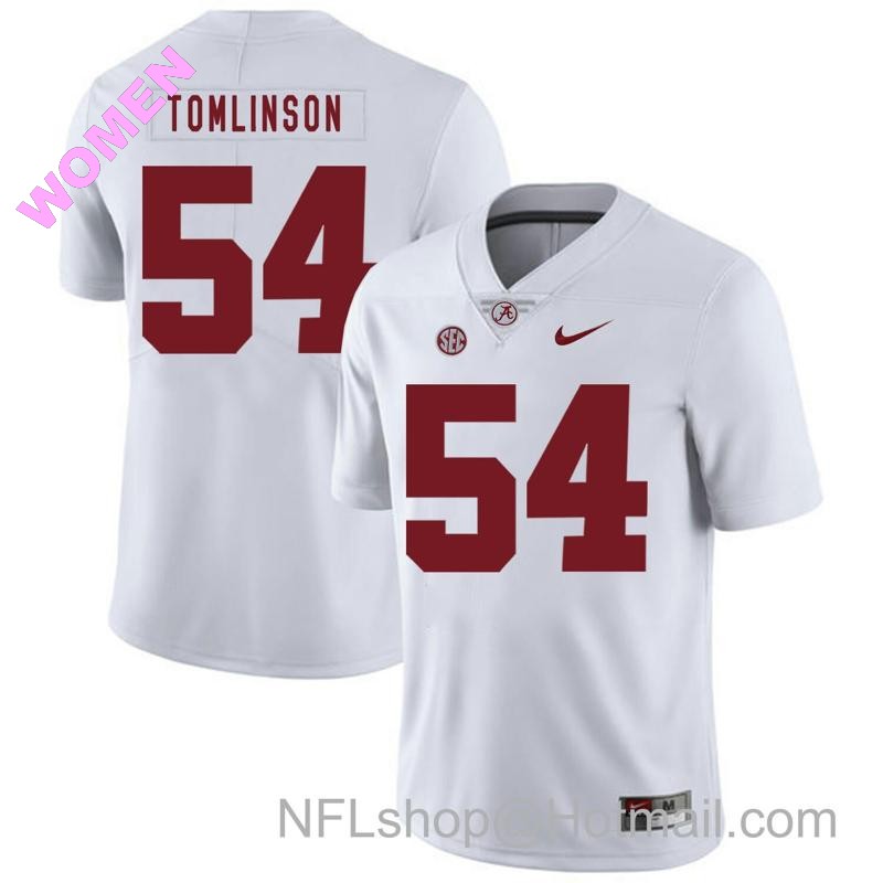 Women's Nike Alabama Crimson Tide #54 Dalvin Tomlinson College Football Jersey White