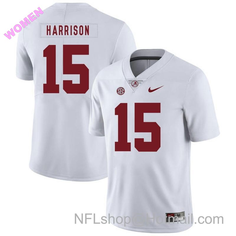 Women's Nike Alabama Crimson Tide #15 Ronnie Harrison College Football Jersey White