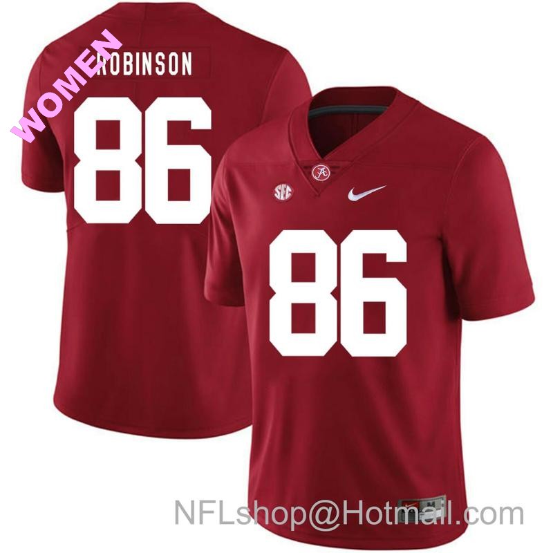 Women's Nike Alabama Crimson Tide #86 A Shawn Robinson College Football Jersey Red