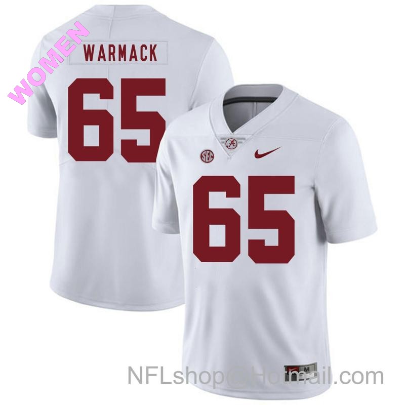 Women's Nike Alabama Crimson Tide #65 Chance Warmack College Football Jersey White