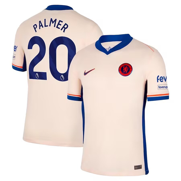 Men's Chelsea #20 Cole Palmer Cream 2024-25 Away Soccer Jersey