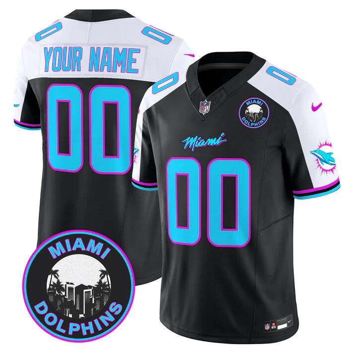 Men's Miami Dolphins Active Player Custom Black F.U.S.E. 'Miami Vice' Vapor Limited Stitched Football Jersey