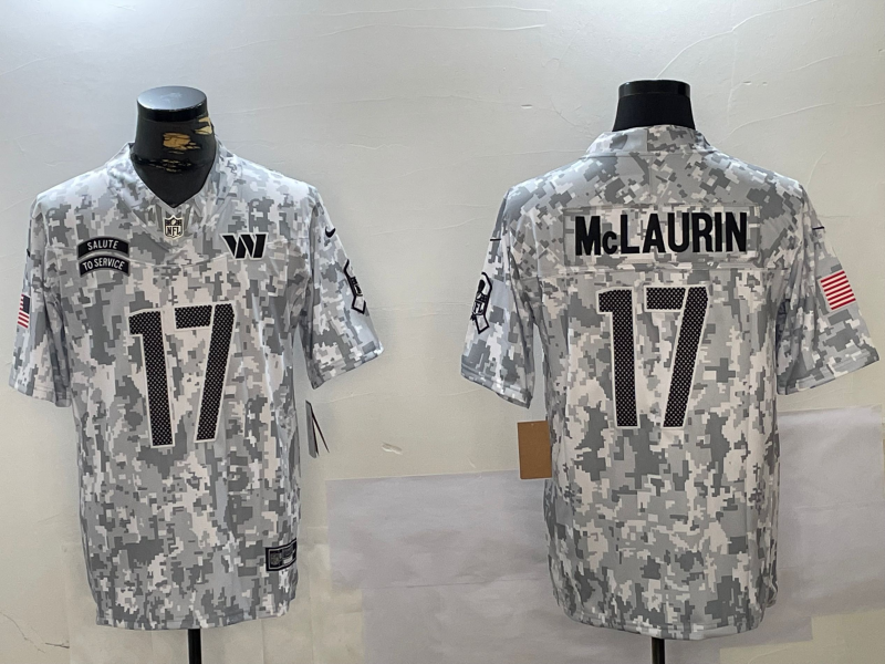 Men's Washington Commanders #17 Terry McLaurin Arctic Camo 2024 FUSE Salute to Service Limited Stitched Jersey