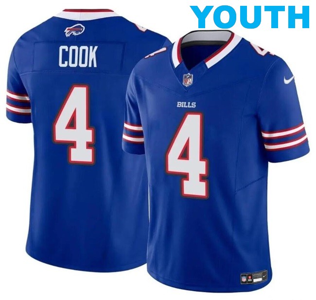 Youth Buffalo Bills #4 James Cook Blue 2023 F.U.S.E. Vapor Untouchable Limited Stitched Football Jersey