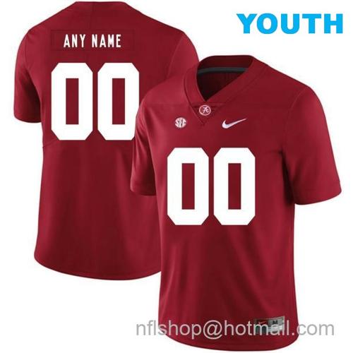 Youth Nike Personalized Alabama Crimson Tide Football Jersey Name Number NCAA College Red