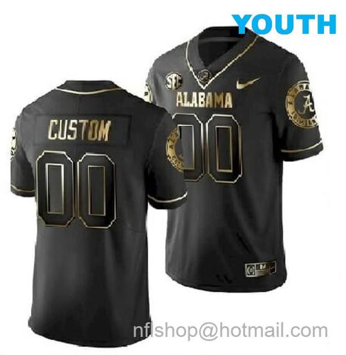 Youth Nike Personalized Alabama Crimson Tide Football Jersey Name Number Black