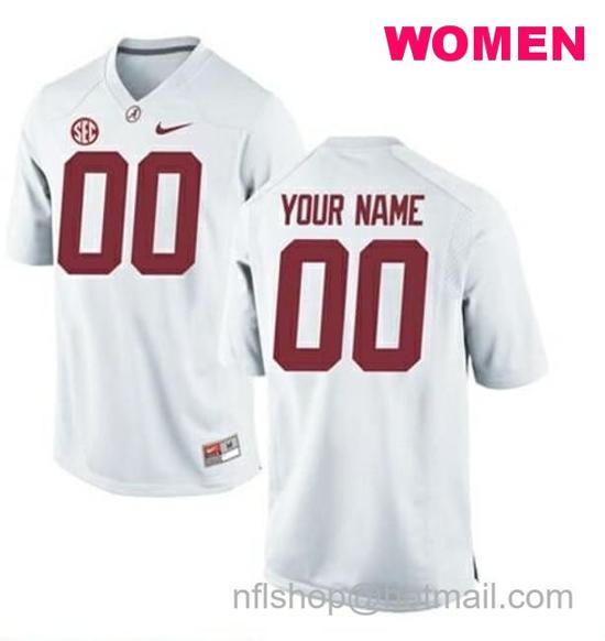 Women's Nike Personalized Alabama Crimson Tide Football Jersey Name Number College White