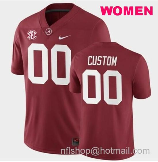 Women's Nike Custom Alabama Crimson Tide Jersey Crimson College Football Home Game