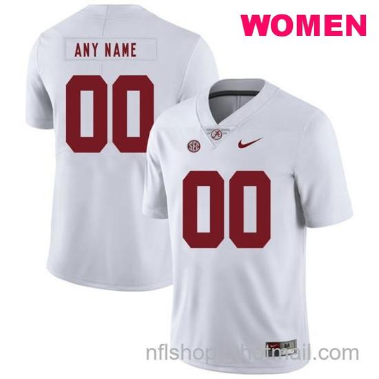 Women's Nike Alabama Crimson Tide Football Jersey Custom Name Number NCAA College White