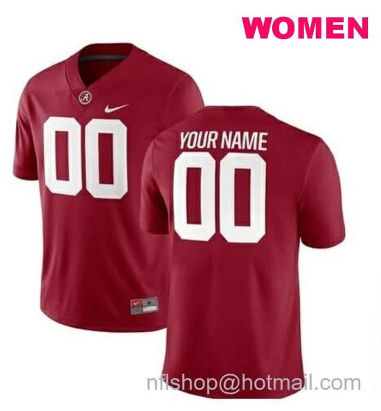 Women's Nike Alabama Crimson Tide Custom Football Jersey Name Number College Red