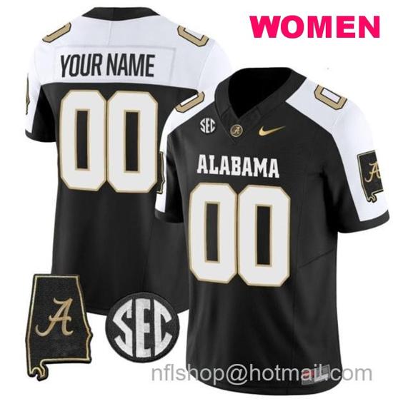 Women's Nike Custom Alabama Crimson Tide Jersey Name and Number Vapor Limited Alabama Map V2 Alternate All Stitched