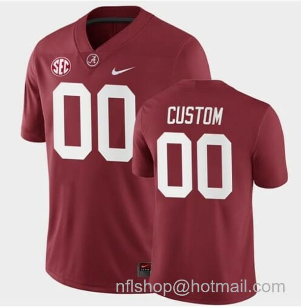 Men's Nike Custom Alabama Crimson Tide Jersey Crimson College Football Home Game