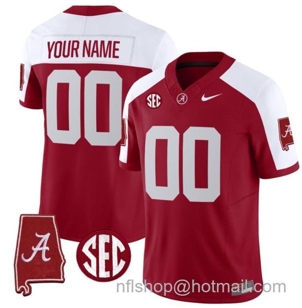 Men's Nike Custom Alabama Crimson Tide Jersey Name and Number Vapor Limited Alabama Map Alternate All Stitched