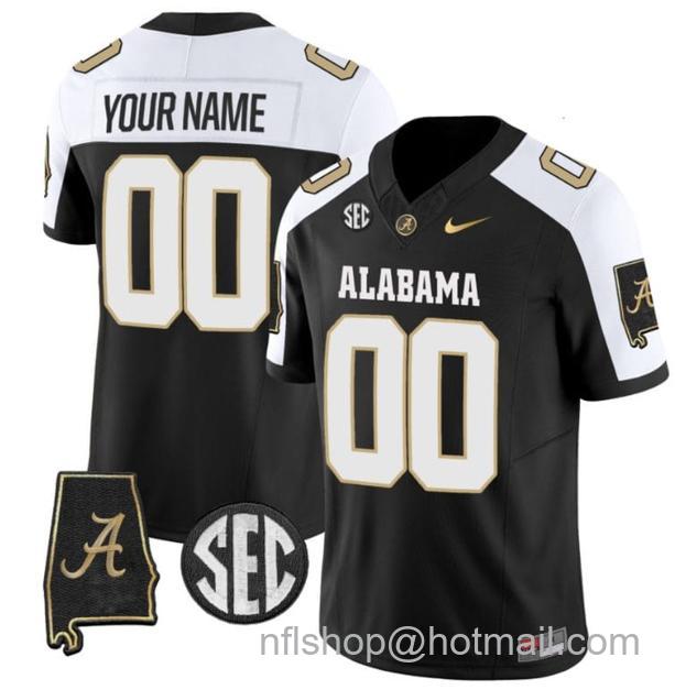 Men's Nike Custom Alabama Crimson Tide Jersey Name and Number Vapor Limited Alabama Map V2 Alternate All Stitched