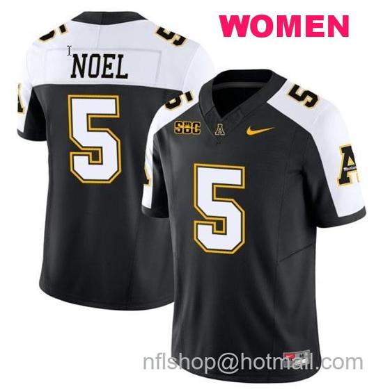 Women's Nike Nate Noel Jersey #5 Appalachian State Mountaineers Vapor Limited College Football Black Alternate