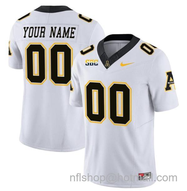 Men's Custom Appalachian State Mountaineers Jersey Name and Number Vapor Limited College Football White