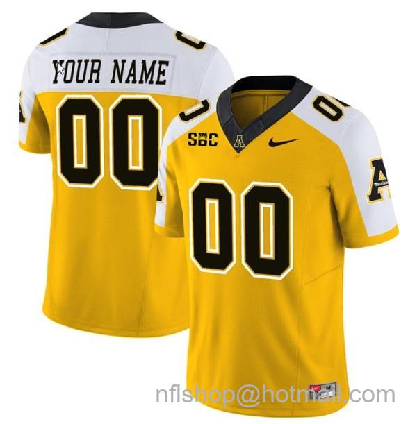 Men's Custom Appalachian State Mountaineers Jersey Name and Number Vapor Limited College Football Yellow Alternate