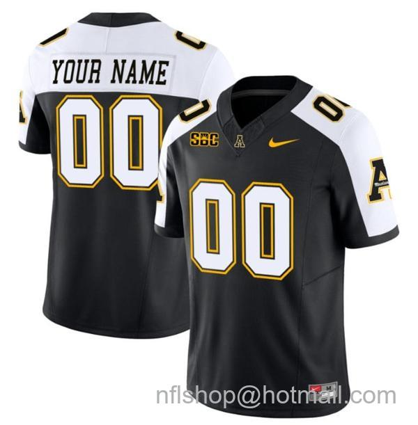 Men's Custom Appalachian State Mountaineers Jersey Name and Number Vapor Limited College Football Black Alternate