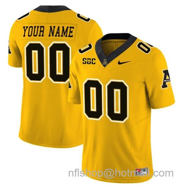 Men's Custom Appalachian State Mountaineers Jersey Name and Number Vapor Limited College Football Yellow