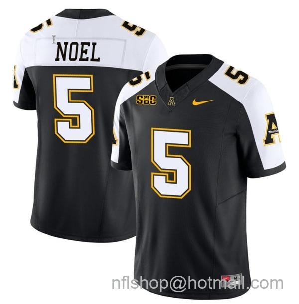 Men's Nate Noel Jersey #5 Appalachian State Mountaineers Vapor Limited College Football Black Alternate