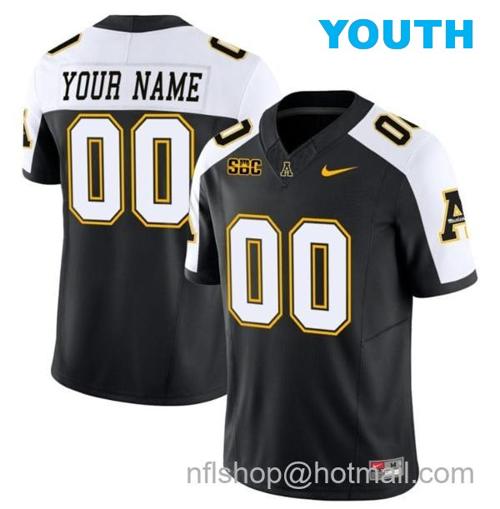 Youth Custom Appalachian State Mountaineers Jersey Name and Number Vapor Limited College Football Black Alternate