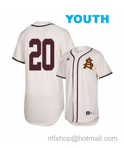 Youth Arizona State Sun Devils 20 Spencer Torkelson White Baseball Jersey