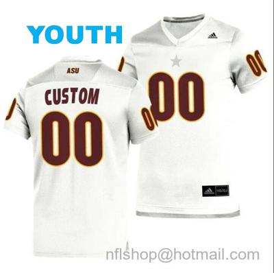 Youth Arizona State Sun Devils Custom Jersey Replica Football White