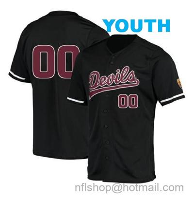 Youth Custom Arizona State Jersey Sun Devils Baseball Name and Number College Black