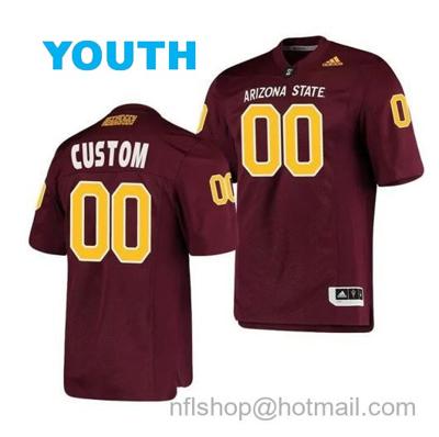 Youth Arizona State Sun Devils Custom Jersey College Football Premier Maroon