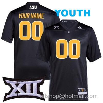 Youth Custom Arizona State Sun Devils Jersey Name and Number College Football Black Premier All Stitched