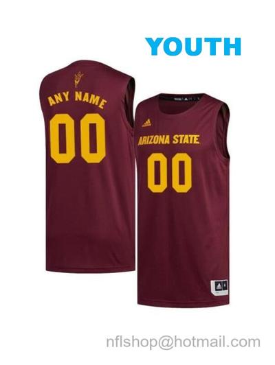 Youth Custom Arizona State Sun Devils Jersey College Basketball Name and Number Maroon