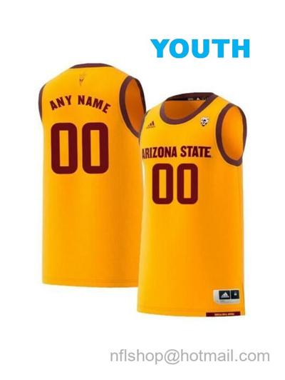 Youth Custom Arizona State Sun Devils Jersey College Basketball Name and Number Yellow Retro