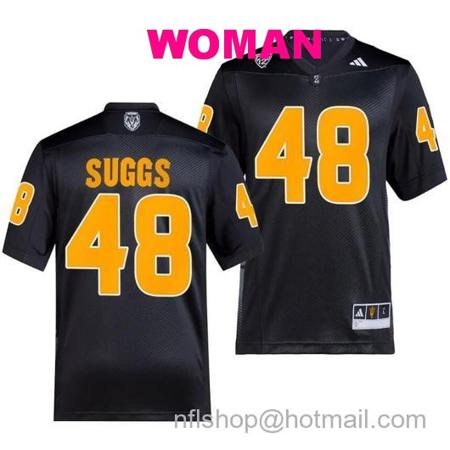 Women's Arizona State Sun Devils Terrell Suggs Jersey #48 Premier Black College Football