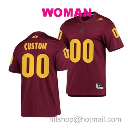 Women's Custom Arizona State Sun Devils Jersey Maroon Replica AEROREADY