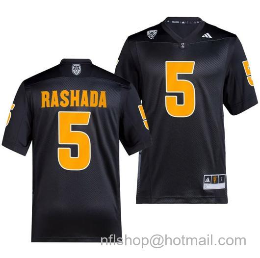 Men's Arizona State Sun Devils Jaden Rashada Jersey #5 Premier Black College Football 2023