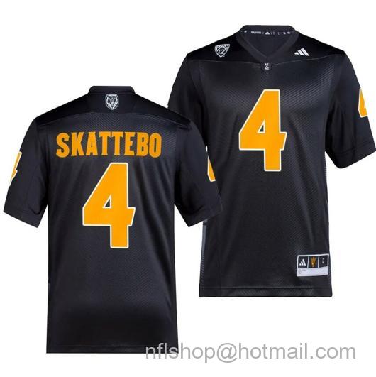 Men's Arizona State Sun Devils Cameron Skattebo Jersey #4 Premier Black College Football 2023