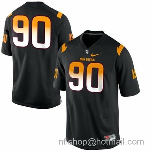 Men's Arizona State Sun Devils #90 Will Sutton NCAA Football Jersey Black