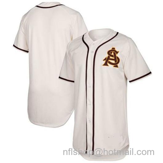 Men's Arizona State Sun Devils Custom Name Number Baseball Jersey White