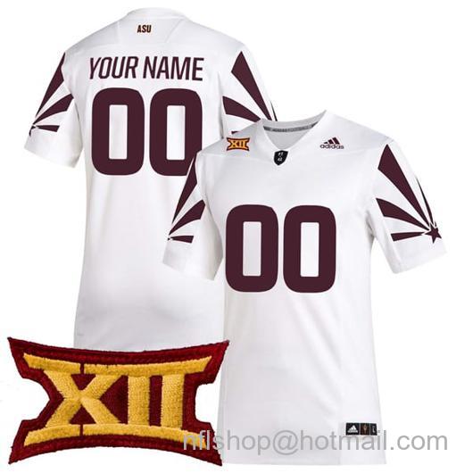 Men's Custom Arizona State Sun Devils Jersey Name and Number College Football White All Stitched