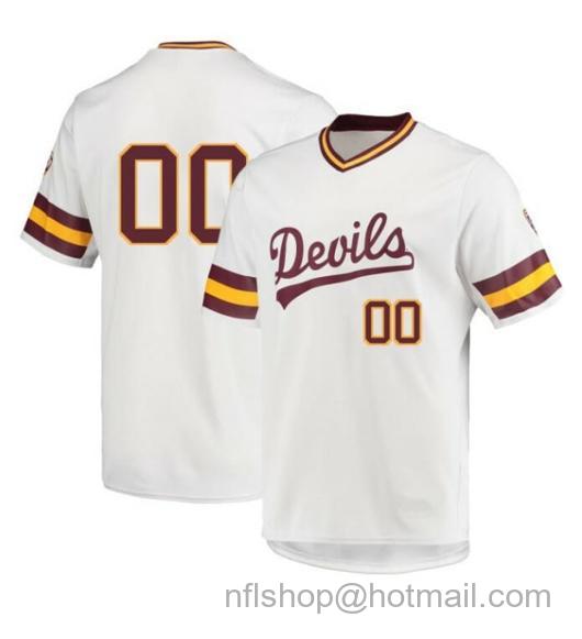 Men's Custom Arizona State Jersey Sun Devils Name And Number Baseball College White