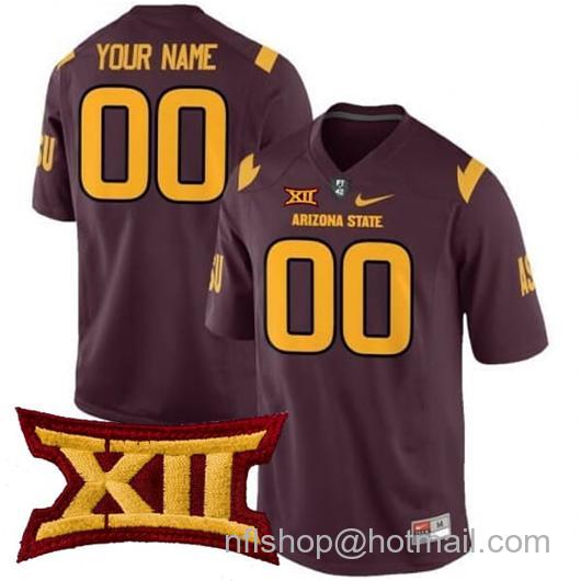 Men's Custom Arizona State Sun Devils Jersey Name and Number College Football Maroon All Stitched