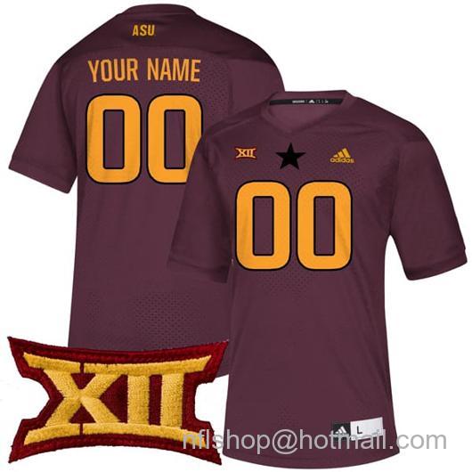 Men's Custom Arizona State Sun Devils Jersey Name and Number College Football Maroon Game All Stitched