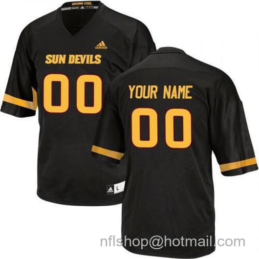 Men's Arizona State Sun Devils Custom Football Jersey Name Number Black