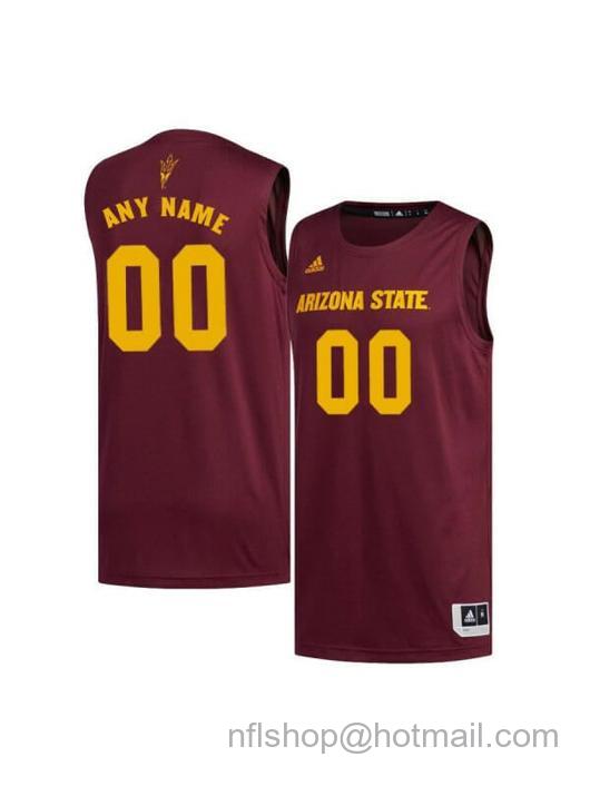 Men's Custom Arizona State Sun Devils Jersey College Basketball Name and Number Maroon