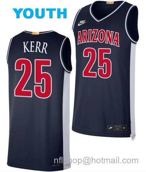 Youth Arizona Wildcats Steve Kerr Jersey #25 Limited Retro Basketball 2023-24 Navy88