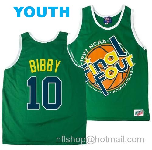 Youth Arizona Wildcats Mike Bibby Jersey #10 1997 NCAA Champions Final Four Green84