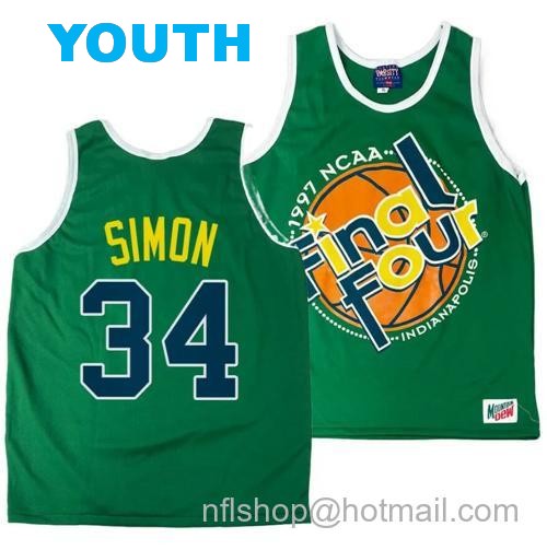 Youth Arizona Wildcats Miles Simon Jersey #34 1997 NCAA Champions Final Four Green86